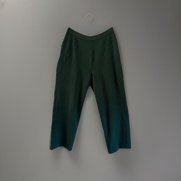 St. John Santana Knit Wide Leg Pants – Sz 6 - Hunter Green, Vintage Quiet Luxury - Picture 11 of 11